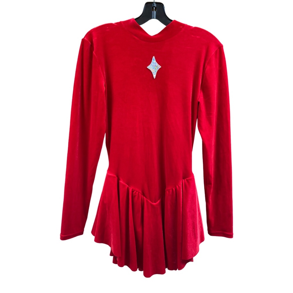 1980’s red velvet leotard size large